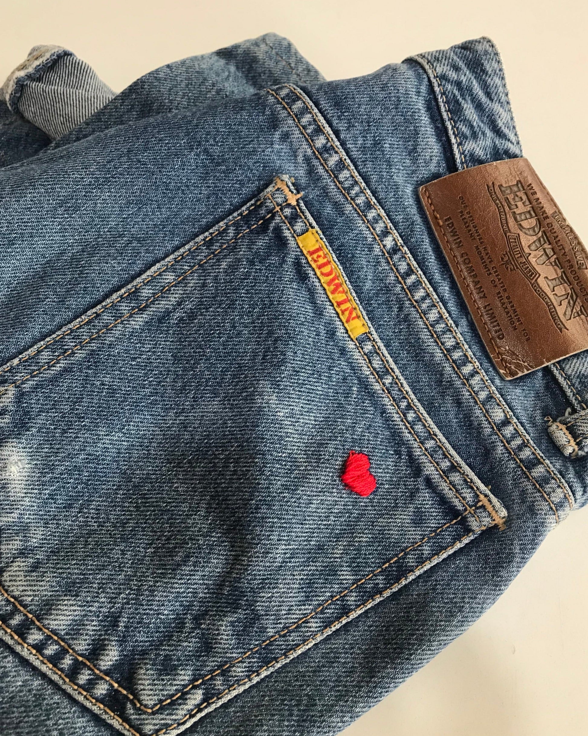 EDWIN London High Rise Slim with hand embroidery