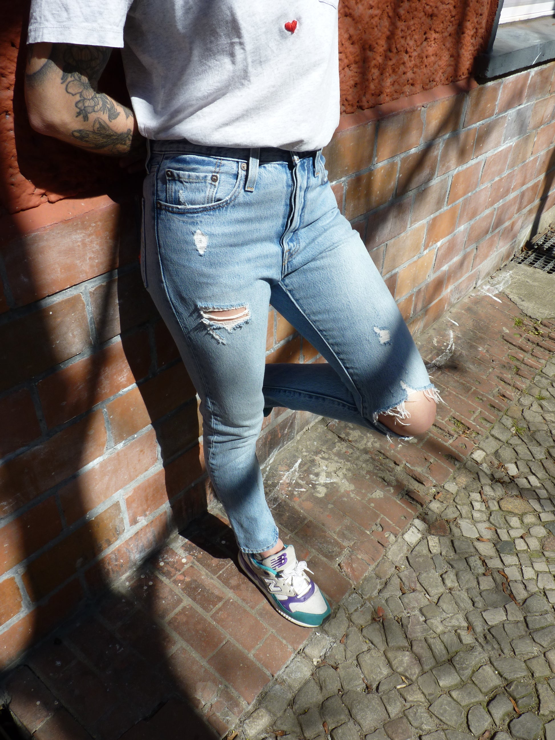 Hand embroidered Levis 501 'S'