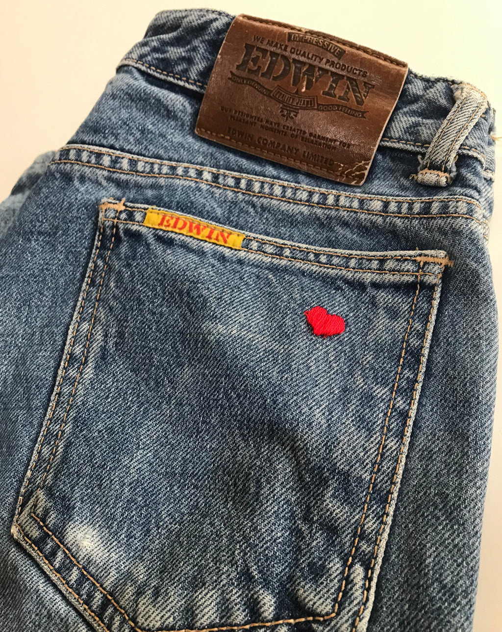 EDWIN London High Rise Slim with hand embroidery